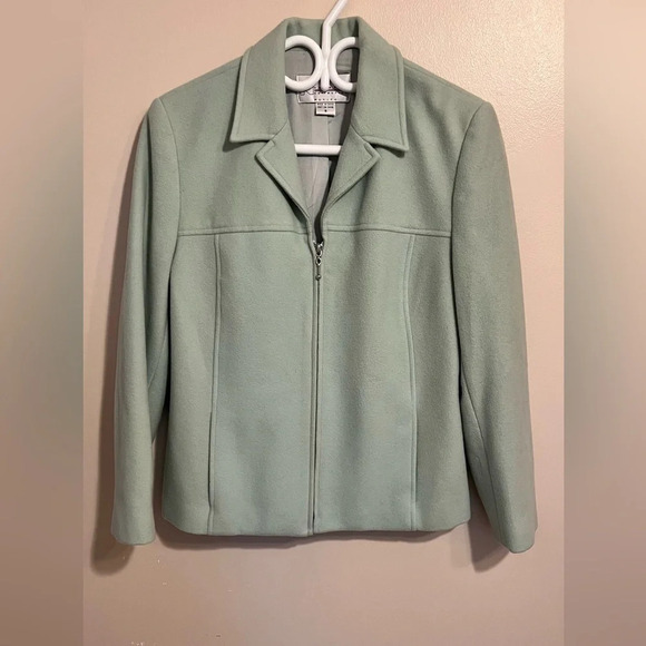 Mint Green Wool/Cashmere Blend Coat - Picture 2 of 4